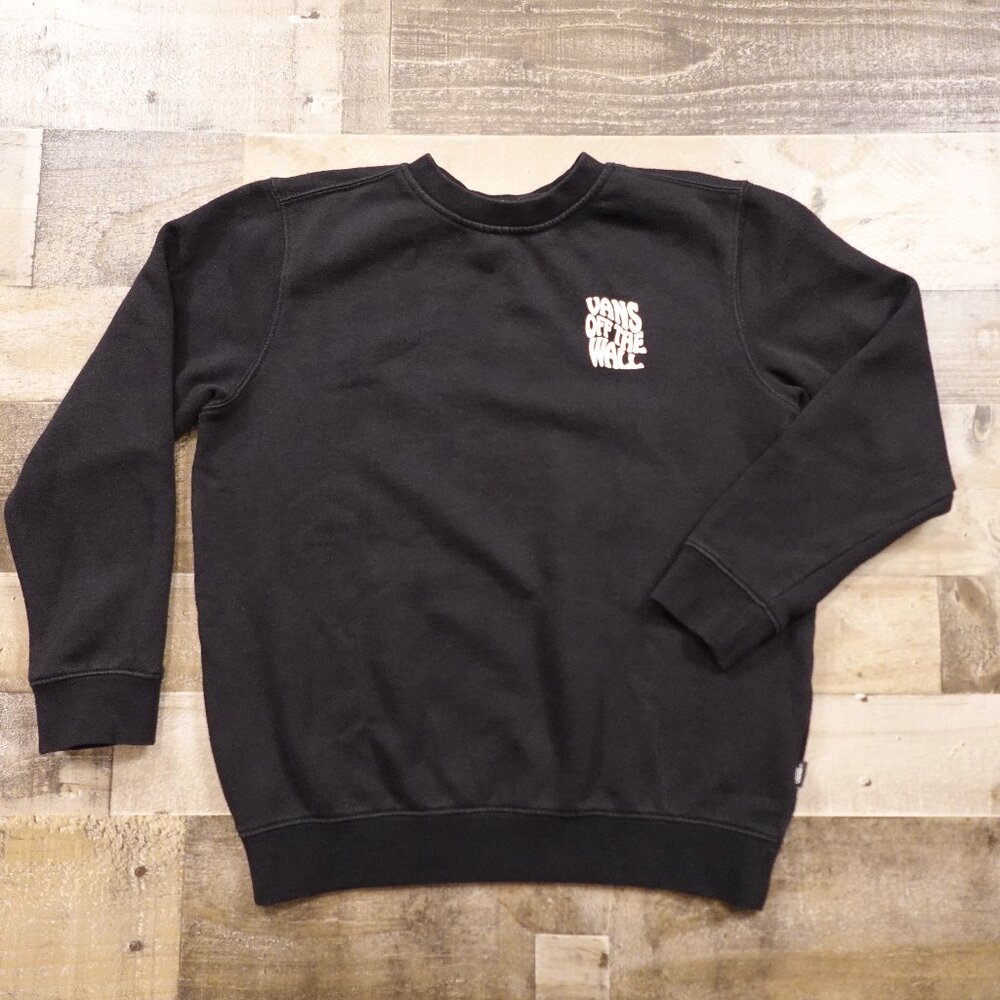 Vans Off The Wall Skeleton Graphic Sweatshirt Boys’ Large Black